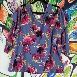 Est. 1946 Floral Cold Shoulder Blouse